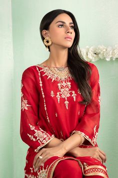 Pakistani Designer Online | Sarosh Salman | Luxury Pret & Wedding Wear Semi-stitched Tops With Dupatta For Festive Occasions, Elegant Chinon Blouse For Eid, Eid Chinon Kurta With Intricate Embroidery, Eid Blouse With Intricate Embroidery, Eid Designer Wear Blouse With Intricate Embroidery, Eid Designer Blouse With Intricate Embroidery, Eid Kurta With Intricate Embroidery In Chinon, Eid Festive Salwar Kameez With Intricate Embroidery, Festive Salwar Kameez With Intricate Embroidery For Eid