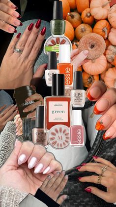 Fall Nail Ideas and Aesthetics #fall #fallaesthetic #fallgirlaesthetic #fallcore #fallnails #nails #orange #pinterest #autumnvibes #outfit #doughnut Terracotta And Green, Nails Orange, Ongles Nails, Opi Nail Lacquer, Autumn Nails