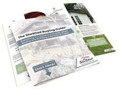 an open brochure showing the front and back pages of a home for sale