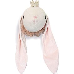 a stuffed bunny with a crown on its head