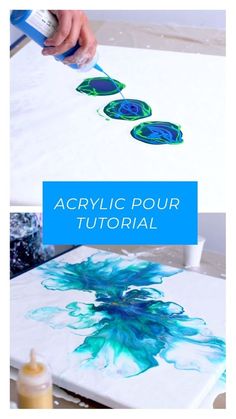 a person is using acrylic paint to create an art project