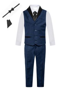 Magen Kids Boys Pants Vest Tie 6 Pc Tuxedo Vest Set 12M-14 - SophiasStyle.com Sleeveless Tuxedo Suit For Party, Fitted Sleeveless Tuxedo Set, Big Boy Clothes, Big Girl Clothes, Boys Tuxedo, Tuxedo Vest, Boy Boy, Vest Set, Off Shoulder Gown