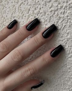 Long Black Nails, Plain Nails, Goth Nails, Smink Inspiration, Grunge Nails