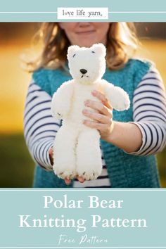 The Cutest Polar Bear Knitting Pattern Bear Knitting Pattern, Baby Raccoon, Cute Polar Bear, Cute Stuffed Animals