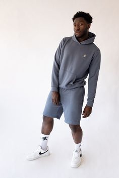 This loungewear set with shorts feels clean, fresh and light in supper cool dark grey color reminding sunny days, on the hoodie chest you will find embroidered SofaKiller logo. Take your loungewear to the next level with Sofa Killer - and if you're feeling adventurous, mix & match it with another set! The bottom in pants option, both pockets so that your important stuff doesn't fall out during a chilling session, and the top has a huge pocket for carrying anything you need - like a few small pup Gray Tracksuit With Ribbed Cuffs For Loungewear, Gray Cotton Tracksuit For Loungewear, Gray Cotton Gym Hoodie, Gray Cotton Hoodie For Loungewear, Gray Cotton Hoodie Tracksuit, Gray Cotton Tracksuit For Leisure, Gray Cotton Tracksuit For Sports, Cotton Tracksuit With Relaxed Fit For Gym, Gray Hoodie Activewear For Loungewear