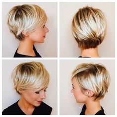 Blond Balayage, Cute Short Haircuts, Best Short Haircuts, Cute Hairstyles For Short Hair, Short Haircut, Short Hair With Bangs, Haircuts With Bangs, Short Pixie