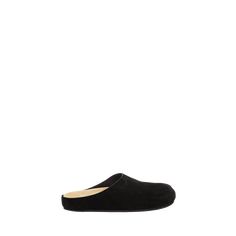 THE ROW "Hugo" calf suede easy mules 0.17 in / 5 mm flat heel Round toe Slide style Rubber outsole Made in Italy Bergdorf Goodman, The Row, Tops Designs, In Italy, Italy, Luxury Fashion, Heels