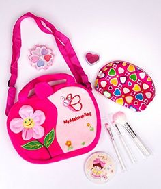 Little Girls Pretend Makeup Set in Pretty Pink Plush Handbag with Shoulder Strap - My Sweet Briar Bag Includes Small Cosmetics Bag - 3 Quality Makeup Brushes - Mirror and Comb Set - Pretend Makeup Palette - Small Lip Gloss - Bonus Headband - Make Memories Today - Guaranteed to Bring a Smile to You and You Little One's Face >>> This is an Amazon Affiliate link. To view further for this item, visit the image link. Fashion Blog Names, Safe Makeup, Pretend Makeup, Play Makeup, Sweet Briar, Small Lips, Fashion Background, Comb Set, Small Cosmetic Bags