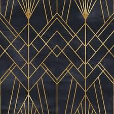 an image of a black and gold wallpaper with geometric designs on the back side