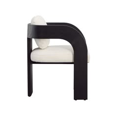 a black and white chair on a white background