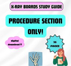 an image of procedure section only for the r - ray boards study guide, with instructions