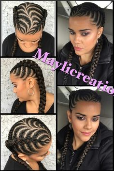 Braided cornrows hairstyle Styles Of Braids, Flat Twist Hairstyles, Black Women Hair, Afrikaanse Mode, Beautiful Braids, Girls Braids, Cornrows Braids, Cornrow Hairstyles, African Braids Hairstyles