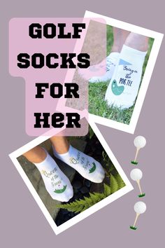 A fun gift for all golfers! These cotton blend 1/2 cushion no show socks are available in both men and women's sizes and digitally printed on the top of the socks. Par Tee, Women Golfers