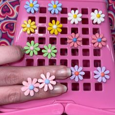 Handmade pastel flower stud earrings!  Colors: 💓light pink (1 pair) 💕dark pink (1 pair) 💜purple (1 pair) 💙blue (1 pair) 💚green (1 pair) 💛yellow (1 pair) 🤍white (1 pair) Trendy Pink Flower Earrings, Pink Whimsical Flower Charm Earrings, Pink Whimsical Flower Earrings With Flower Charm, Whimsical Pink Flower Charm Earrings, Pink Whimsical Flower Earrings For Pierced Ears, Pink Cute Earrings With Handmade Flowers, Whimsical Pink Flower Earrings For Pierced Ears, Cute Pink Flower Earrings With Handmade Flowers, Playful Pink Flower Earrings