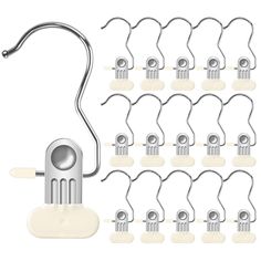 an assortment of dental instruments and clips on a white background with clippings for each item