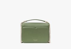 Meet Locket our new vintage-inspired shoulder bag. Made from pebbled leather it features a classic flap silhouette and turn-lock closure for an elegant look. | Kate Spade Locket Large Flap Shoulder Bag, Romaine Elegant Green Bag With Double Flap, Elegant Green Double Flap Bag, Green Evening Bag With Double Flap, Green Double Flap Evening Bag, Classic Green Shoulder Bag With Chain Strap, Classic Green Flap Bag, Elegant Green Flap Bag For Evening, Green Flap Bag For Evening, Elegant Green Flap Shoulder Bag