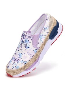 Expertly crafted for comfort and style, these Floral Embroidered Slip-On Loafers are the perfect addition to any wardrobe. Featuring a unique floral design, these loafers offer a fashionable take on the classic casual sneaker. Slip them on for a chic and effortless look while enjoying all-day comfort. Color : White Type : Rocking shoes Style : Sporty Style : Fashionable Toe : Round Toe Pattern Type : Plants Details : Embroidery Strap Type : Ankle Strap Heels : Platform Heel Height : Flat Upper Height : Low-top Size Fit : Half-Size Bigger Size Fit : True To Size Material : Acrylic Upper Material : Canvas Lining Material : Canvas Power Supply : None Casual Multicolor Slip-ons For Spring, Spring Slip-on Sneakers With Textured Sole, Spring Multicolor Slip-ons With Rubber Sole, Spring Slip-on Sneakers With Cushioned Footbed, Comfortable Slip-on Sneakers With Woven Sole For Spring, Casual Multicolor Loafers For Spring, Spring White Textile Slip-ons, Multicolor Slip-on Sneakers With Rubber Sole For Spring, Multicolor Slip-on Sneakers With Round Toe For Spring