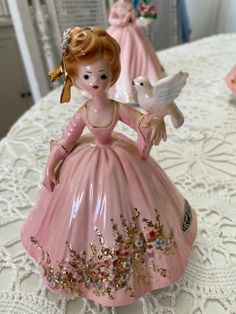 Josef original beautiful summer series with her dove. many times Dove or her hair bow  is broke.  she is in excellent condition with nothing missing  I am an experienced shipper Summer Series, Pink Summer, Beautiful Summer, Collectible Figurines, Hair Bow, Cute Stuff, Fig, Her Hair, Hair Bows