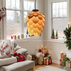 This wooden pinecone pendant light will help you bring the beauty of nature within. With its distinctive shadow lighting effect, this exquisite pendant lamp, which was inspired by the shape of a pinecone, provides more than simply illumination; it also creates a warm and welcoming atmosphere.  Made from premium wood, this hanging light adds ambiance to any space by creating elaborate shadows on your walls and ceiling. A rustic yet contemporary addition to any interior design, this pinecone chand Shadow Lighting, Pinecone Pendant, Chandelier Dining Room, Wooden Ceiling, Lighting Chandelier, Light Hanging, Wooden Ceilings, Hanging Pendant, Hanging Light