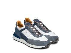 From the Tech Runner series, the Bravo is crafted utilizing multiple leather textures to create a unique color blocking aesthetic. A modern sport sole and a cushioned footbed bring technical upgrades while the mixed-media layering and sport silhouette complete the Bravo’s perfect blend of function and design. Leather Running Shoes With Removable Insole For Light Sports, Modern Custom Sneakers For Running, Modern Custom Sneakers For Running With Cushioned Footbed, Modern Custom Running Sneakers With Cushioned Footbed, Modern Leather Running Shoes With Textured Sole, Modern White Leather Running Shoes, Leather Running Shoes For Light Sports, Modern Calf Leather Sneakers For Sports, Modern Leather Running Shoes With Cushioned Footbed