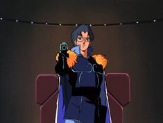 an animated woman holding a camera in her hand