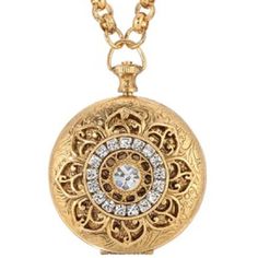 Only **1** Left!!! New!!!**Retail: $115!**1928 Jewelry Art Deco 14kt Gp Round Clear Crystal Pocket Watch Locket Necklace**The 14kt Gold Plated Locket Features An Etched Floral Pattern Design With Brilliant European Clear Crystals At The Center & It Opens With Ease (Just Like How A Pocket Watch Opens!)! The Pocket Watch Locket Is Thicker, So You Can Put More Inside It! Chain Necklace Is A Beautiful Rolo Link! Stunning Piece!**Necklace Is 28" Long~Pendant Is 2.43" Tall X 1.76" Wide/Lobster Claw Cl Watch Locket, 1928 Jewelry, Floral Pattern Design, Clear Crystals, Long Pendant, Art Deco Jewelry, Locket Necklace, 14kt Gold, Clear Crystal