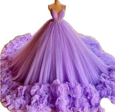 Purple Quinceanera Dress With Sweep Train, Purple Dress With Sweep Train For Quinceanera, Lavender Dress For Wedding And Prom Season, Purple Floor-length Quinceanera Dress, Purple Organza Ball Gown For Wedding, Elegant Lavender Dress For Quinceanera, Lavender Organza Wedding Dress, Lavender Evening Dress For Wedding And Prom, Lavender Ball Gown With Fitted Bodice For Wedding