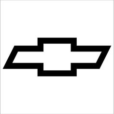 the chevrolet logo is shown in black on a white background, with an arrow at the center