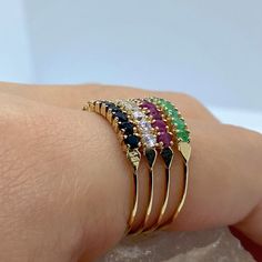 Genuine Gemstone Ring 14k Gold Harem Gold Ring Vintage Gold | Etsy Brasil Vintage Gold Rings Antiques, Multicolor Gemstone Birthstone Ring In 14k Gold, 14k Gold Multi-stone Emerald Ring Gift, 14k Gold Multi-stone Emerald Ring As A Gift, Multicolor 14k Gold Gemstone Birthstone Ring, Multicolor 14k Gold Birthstone Ring With Accent Stones, 14k Gold Multicolor Birthstone Ring With Accent Stones, Elegant Multicolor Sapphire Ring Birthstone, Fine Jewelry Multi-stone Birthstone Ring