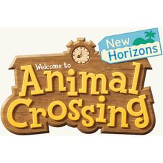 an animal crossing sign with a clock on it