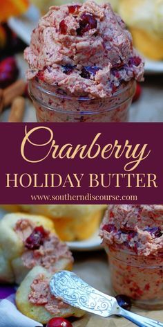 cranberry holiday butter recipe in a jar