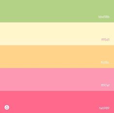 the color scheme for pastel colors is shown in three different shades, including pink, yellow and green