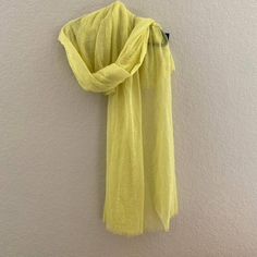 Guess Los Angeles Lemon Yellow Scarf Shawl Average Size: ~ 96" L X 50" W Smoke And Pet Free Home. Shuffles Ideas, Yellow Scarf, Lemon Yellow, Pale Yellow, Scarf Shawl, Scarf Wrap, Scarf Accessory, Shawl, Lemon