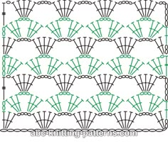 an image of a pattern with green and black lines on it, in the shape of fan