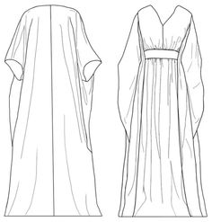 the front and back views of a dress