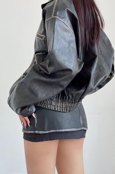 Item Type: Coat Material: Leather Sleeve Length: Long Sleeve Color: Black Size: S,M,L Size(cm) Clothing Length Bust Shoulder Width Sleeve Length S 59 124 58 52 M 60 128 59 53 L 61 132 60 54 Edgy Cropped Jacket With Pockets For Fall, Urban Style Leather Jacket With Pockets, Trendy Long Sleeve Leather Jacket With Pockets, Chic Leather Jacket With Pockets For Streetwear, Chic Streetwear Leather Jacket With Pockets, Chic Black Biker Jacket With Pockets, Edgy Long Sleeve Outerwear With Pockets, Chic Leather Jacket With Pockets And Long Sleeves, Black Long Sleeve Biker Jacket With Pockets