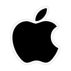 an apple sticker on a white background with the logo in black and white colors