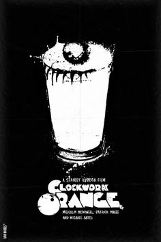 a movie poster with an evil looking face on it's head and the words, clockwork dance