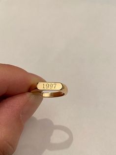 "Pinky ring, Engraved ring, Initial Ring, Personalized Ring,  Stacking Ring The ring made of Best quality 18k Gold Plate or sterling silver 925 - if you like the ring to be in 14K solid gold pls check us here https://www.etsy.com/il-en/listing/608609335/14k-gold-engraved-ring-personalized-ring Engraved letter/s, word, name  in any language Choose your size , and your word / name - in any language  date - name  let me know in the \"note to seller\" during checkout what you want. The product will Handmade 14k Gold Signet Promise Ring, Vintage Adjustable Initial Ring Personalized, Vintage Adjustable Initial Ring For Promise, Vintage Open Ring Midi Rings Gift, Vintage Adjustable Personalized Initial Ring, Vintage Adjustable Personalized Signet Ring, Handmade Adjustable Signet Ring For Anniversary, Vintage Metal Midi Ring For Anniversary, Vintage Anniversary Midi Metal Ring