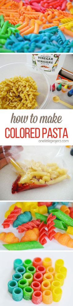 how to make colored pasta for kids