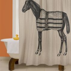 Equestrian Shower Curtain - Charcoal - Horse Country Trading Company Equestrian Bathroom, Horse Shower Curtain, Garden Shower Curtain, Charcoal Curtains, Deco Garden, Western Bedroom Decor, Elegant Horse, Garden Shower, Shower Curtain Sizes