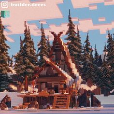 Fdeees | Vinking's Retreat - This was a collab build with @itsnateeee_ and it was so nice to work with such a talented… | Instagram Minecraft Ski Lodge, Snow Castle Minecraft, Minecraft Building Ideas Snow Biome, Mine Architecture, Minecraft Shack, Minecraft Winter Builds, Minecraft Snow Builds, Underwater Base, Minecraft Decoration Ideas