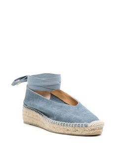 Castañer Gea whipstitch-trim Espadrilles - Farfetch Bohemian Wedding Guest, Blue Espadrilles, Versace Outfit, Chanel 2, City Dress, Dolce E Gabbana, Blue Canvas, Summer Beach Wear, Boots And Sneakers