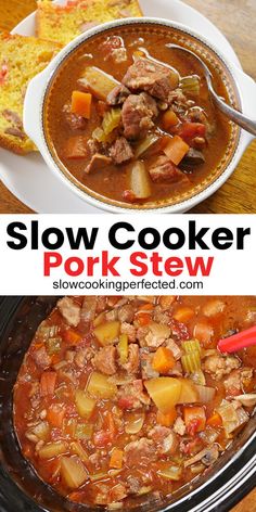 this slow cooker pork stew is the best way to use up leftover meat