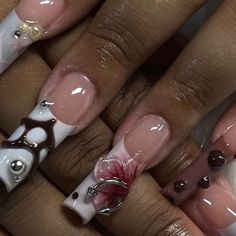 𝒴𝓊𝓏𝓊 𝒩𝒶𝒾𝓁𝓏 ☆ on Instagram: "Earth x metal ˖₊⊹ ♡⋆｡˚ swipe 4 application 💅🏼 with inspo from @ask4nailz  pierced flowers @allhailthynail" Piercing Nail Art, Nail Piercing Acrylic, Nails With Piercing, Piercing Nails, Nail Piercing, Color For Nails, October Nails, Flower Nail Designs, Nails Only