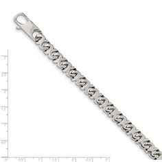 Item Specification: Finish:Polished Length of Item:8.25 in Chain Length:8.25 in Chain Type:Fancy Chain Width:8 mm Clasp /Connector:Lobster (Fancy) Material: Primary:Stainless Steel Width of Item:8 mm Product Type:Jewelry Jewelry Type:Chains Sold By Unit:Each Bracelet Type:Chain Styles Gender:Men's Material: Primary - Color:White Men's Type:Bracelet Stainless Steel Polish, Bracelets For Women, Stainless Steel Watch, Cz Stone, Stainless Steel Bracelet, Chain Styles, Chain Lengths, Anklets, Stone Color