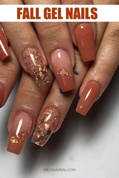 Fall Gel Nails, Cute Nails For Fall, Fall Acrylic Nails, Almond Nails Designs, Gel Nail Colors, Thanksgiving Nails, Halloween Nail Designs, Fall Nail Art, Fall Nail Colors