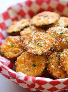 some fried food in a red and white bowl