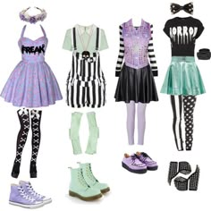 Mode Pastel, Mode Harajuku, Character Wardrobe, Outfits And Accessories, Goth Outfit