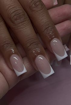 White Tips, French Tip Acrylic Nails, Her Nails, French Acrylic Nails